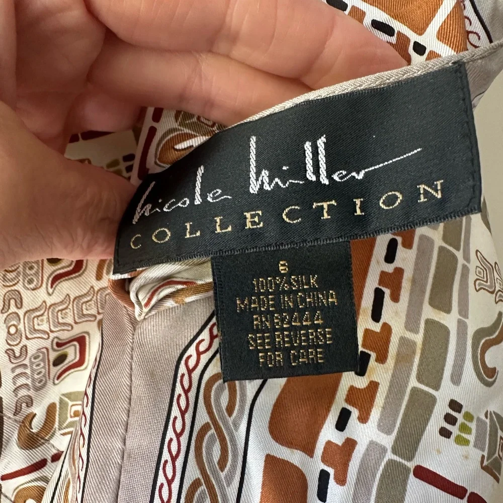 Geometric Patterned Scarf dress Nicole Miller - Picture 11 of 13